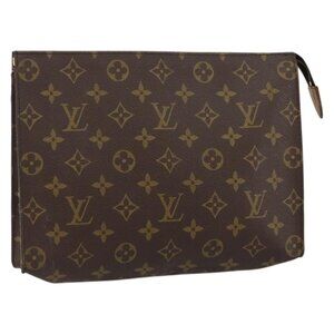 LOUIS VUITTON Monogram Poche Toilette 26 Pouch M47542 LV Auth 152073